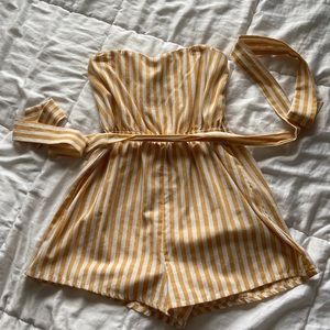 yellow striped romper